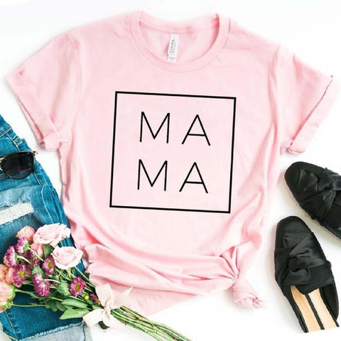 Image of Mama Square Women tshirt Cotton Casual Funny t shirt Gift For Lady Yong Girl Top Tee 6 Color Drop Ship S-807
