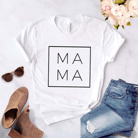 Image of Mama Square Women tshirt Cotton Casual Funny t shirt Gift For Lady Yong Girl Top Tee 6 Color Drop Ship S-807