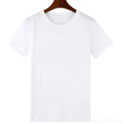 Image of Vestido t-shirt Korean version solid color white style wild cute letter shirt printing series polyester short-sleeved dress coat