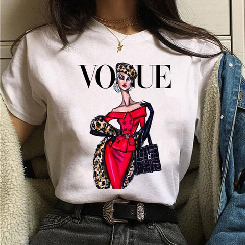 Image of vogue princess t shirt aesthetic women fashion girls 90s tshirt harajuku ulzzang print Graphic summer t-shirt top tee female