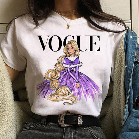 Image of vogue princess t shirt aesthetic women fashion girls 90s tshirt harajuku ulzzang print Graphic summer t-shirt top tee female