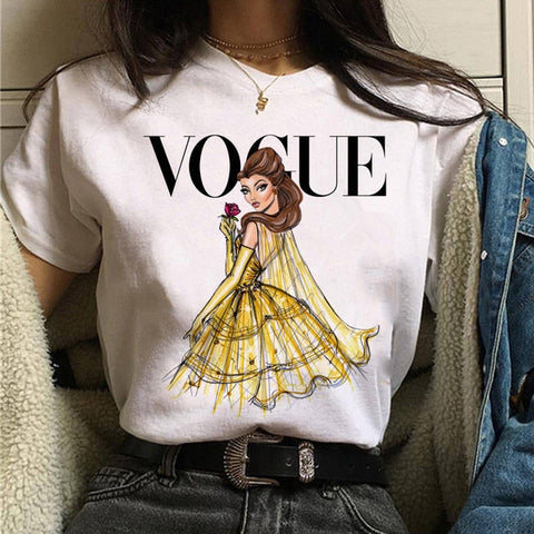 Image of vogue princess t shirt aesthetic women fashion girls 90s tshirt harajuku ulzzang print Graphic summer t-shirt top tee female
