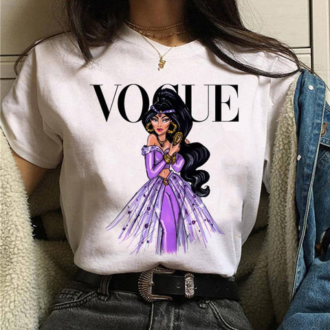 Image of vogue princess t shirt aesthetic women fashion girls 90s tshirt harajuku ulzzang print Graphic summer t-shirt top tee female