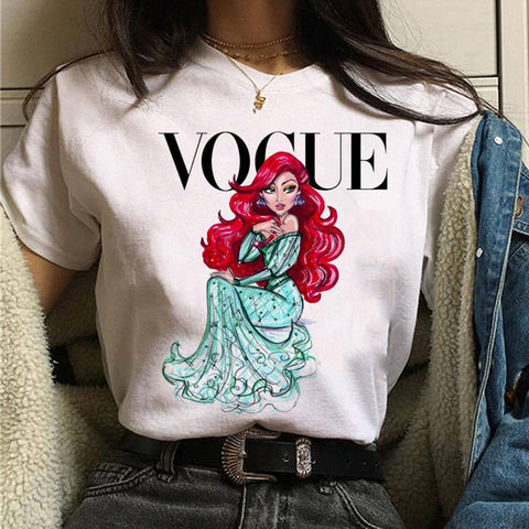 Image of vogue princess t shirt aesthetic women fashion girls 90s tshirt harajuku ulzzang print Graphic summer t-shirt top tee female