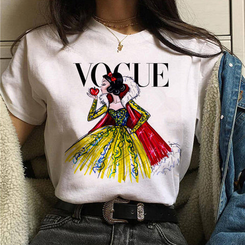 Image of vogue princess t shirt aesthetic women fashion girls 90s tshirt harajuku ulzzang print Graphic summer t-shirt top tee female