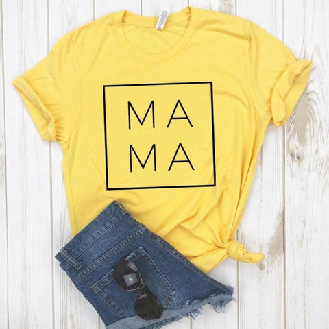 Image of Mama Square Women tshirt Cotton Casual Funny t shirt Gift For Lady Yong Girl Top Tee 6 Color Drop Ship S-807