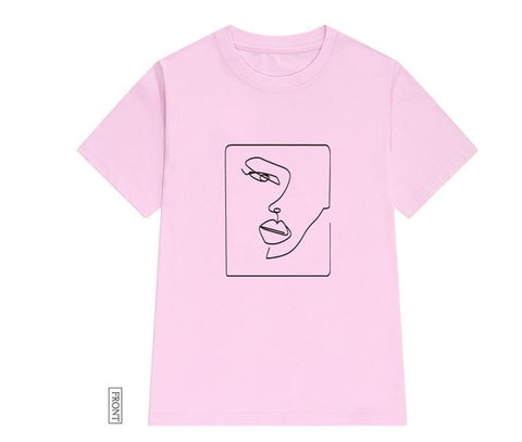 Image of face abstract simple Women tshirt Cotton Casual Funny t shirt Gift For Lady Yong Girl Top Tee Drop Ship S-723