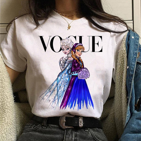 Image of vogue princess t shirt aesthetic women fashion girls 90s tshirt harajuku ulzzang print Graphic summer t-shirt top tee female