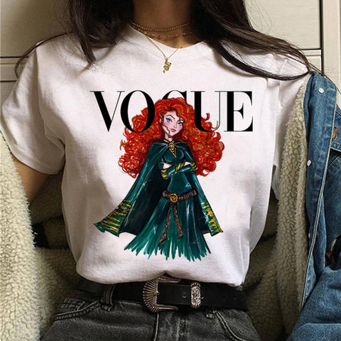 Image of vogue princess t shirt aesthetic women fashion girls 90s tshirt harajuku ulzzang print Graphic summer t-shirt top tee female